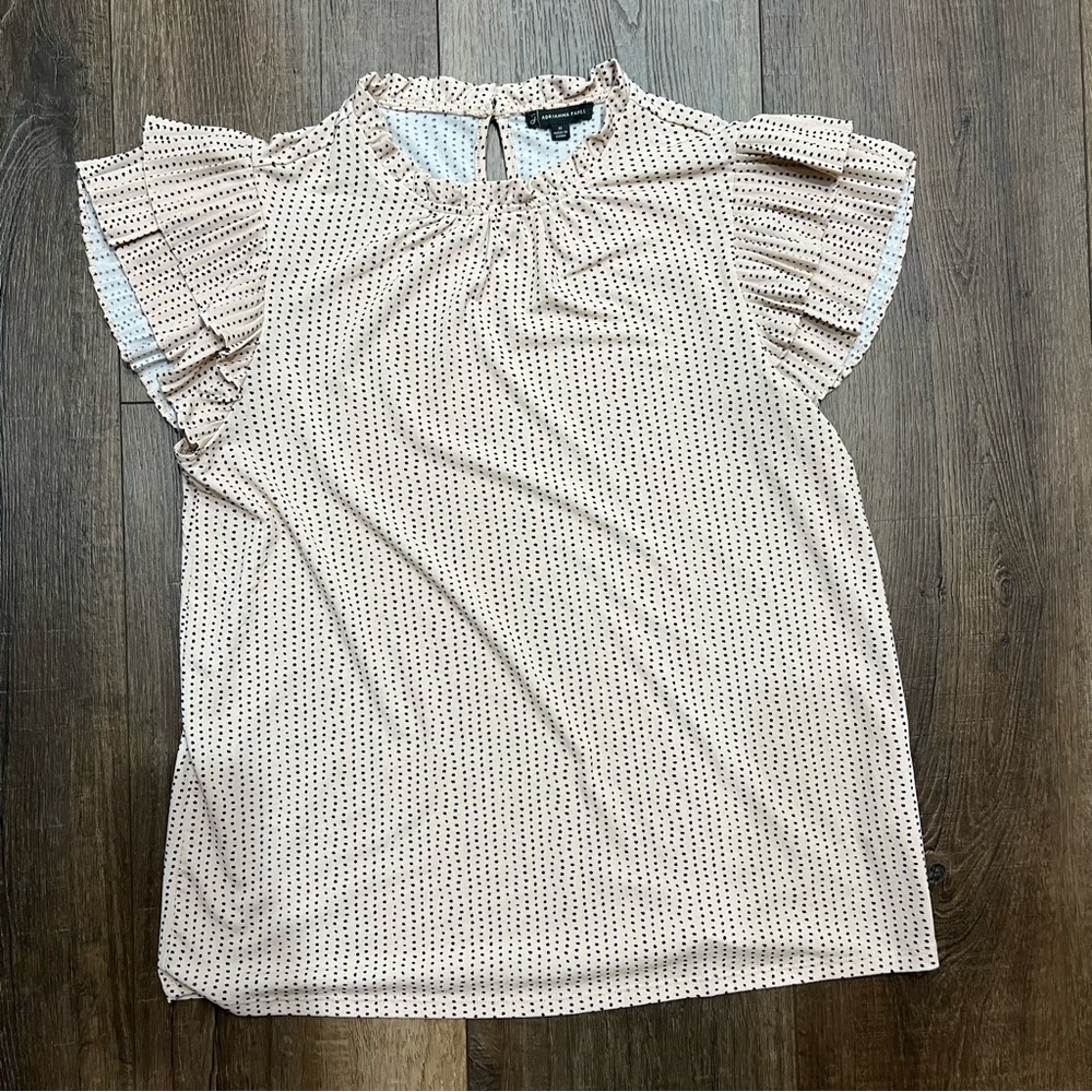 Adriana Papell polka dot blouse